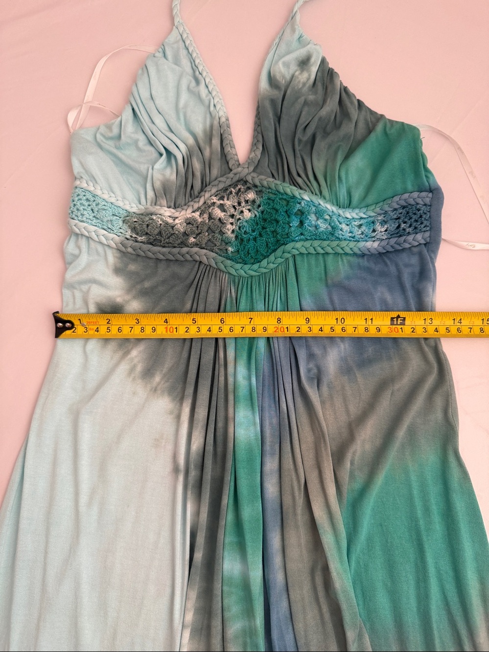 Sky Sabola multicolor tie-dye halter dress M - Picture 8 of 13